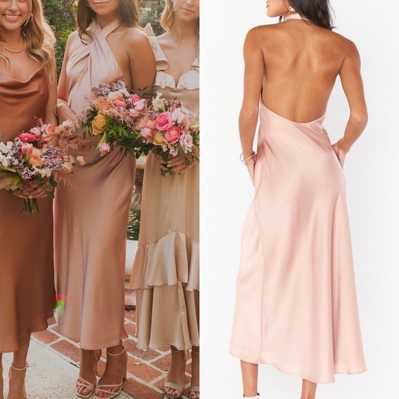 Show Me Your MuMu Dresses & Skirts - Show Me Your Mumu Jasmine Halter Midi Dress in Rose Gold large